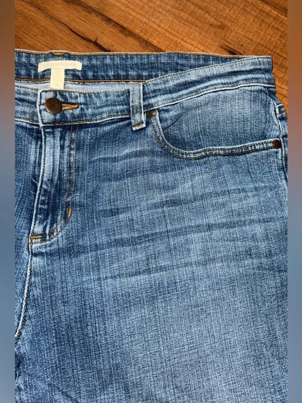 NWOT Eileen Fisher “Boyfriend Jean” Organic Cotton Size:14 - Picture 7 of 14